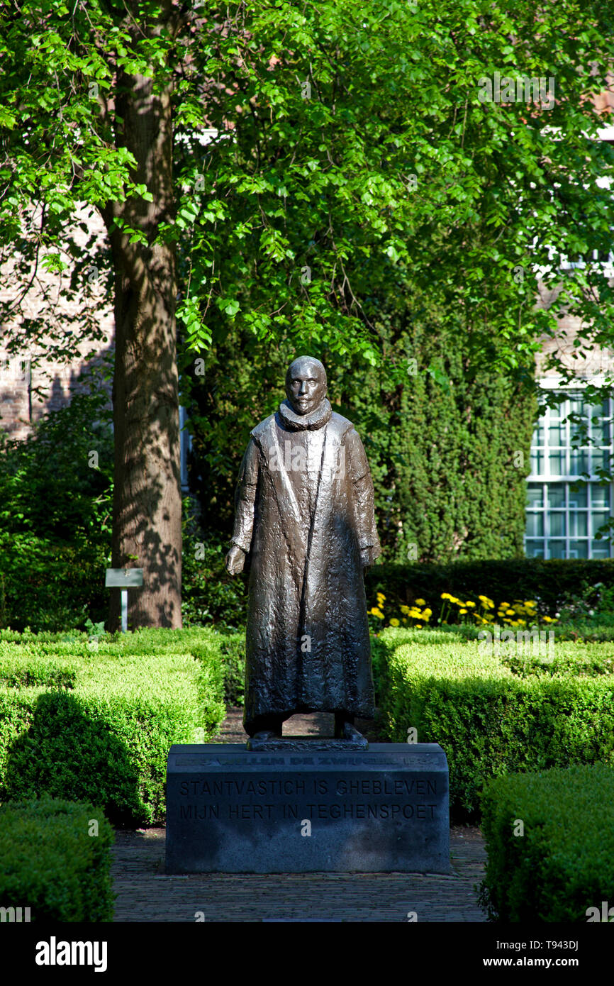 Wilhelm von Orange Statue, Delft, Holland, Niederlande, Europa Stockfoto