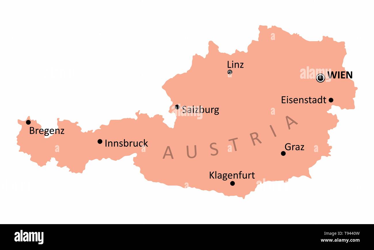 österreich karte mit hauptstädten Fotos und Bildmaterial in hoher Auflösung Alamy