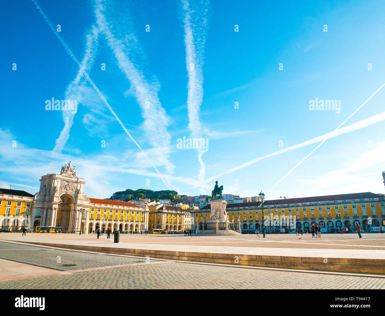 Praca do Comercio in der Innenstadt von Lissabon Stockfoto