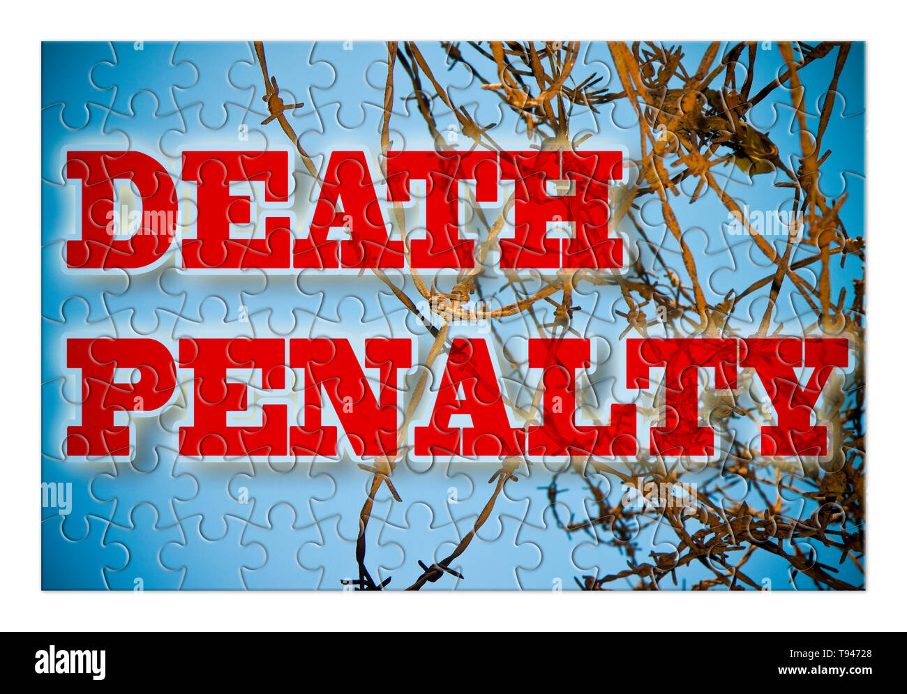 Abschaffung der Todesstrafe - Konzept Bild im Puzzle Form Stockfoto