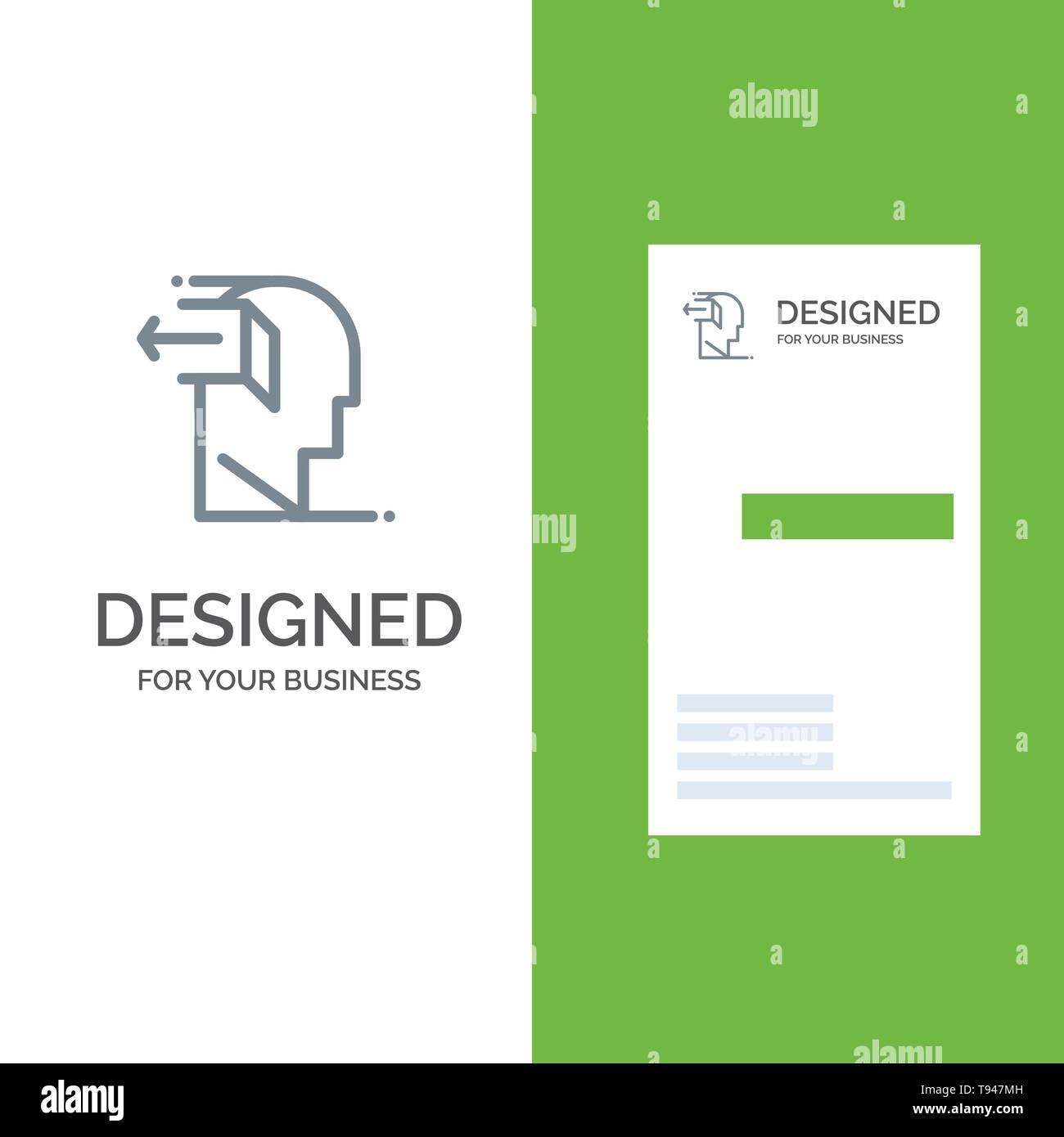 Tür, Geist, Negativ, Out, Release Grau Logo Design und Business Card Template Stock Vektor