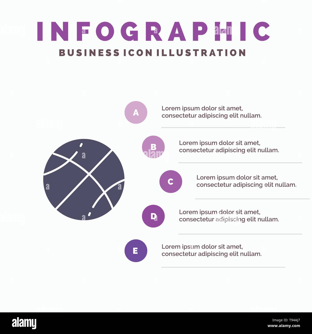 Basketball, Ball, Spiel, Bildung solide Symbol Infografiken 5 Schritte  Präsentation Hintergrund Stock-Vektorgrafik - Alamy