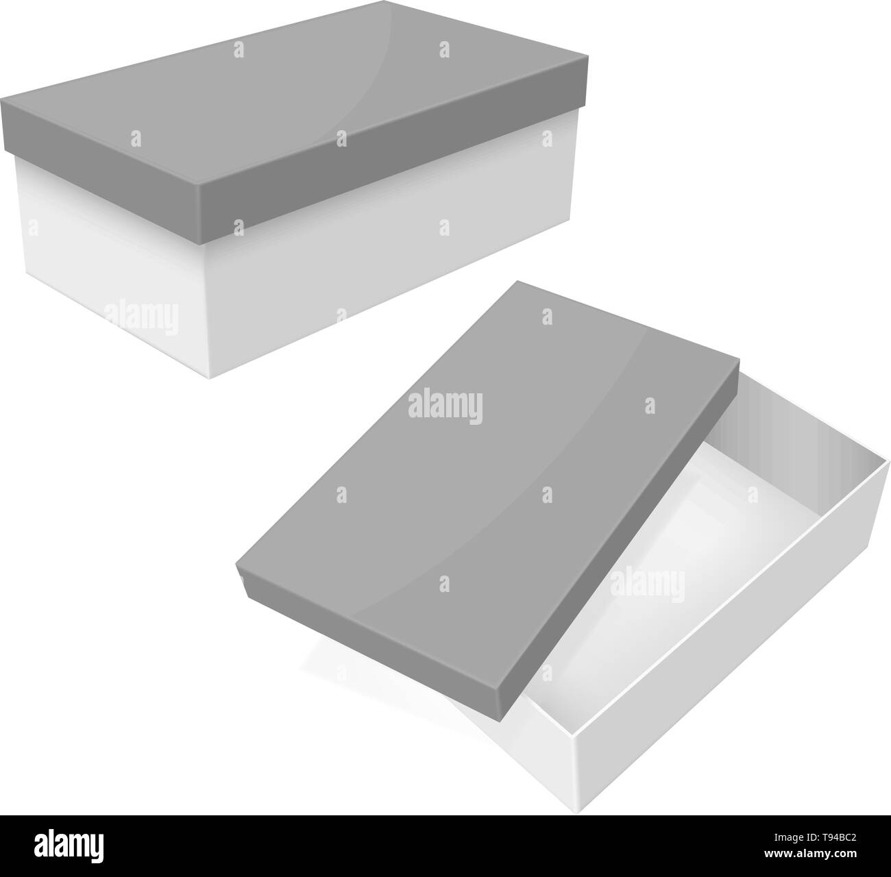 White Box. Verpackung mit grauem Deckel Stock Vektor