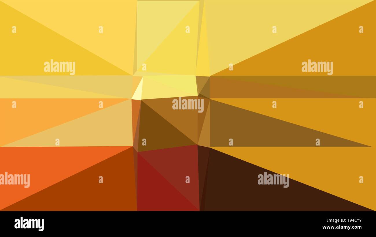 Pastellorange, Schokolade und dunkel Golden rod Farbe Hintergrund mit Dreiecken. Dreiecke Stil unterschiedlicher Größe und Form. Einfache geometrische Hintergrund Stockfoto