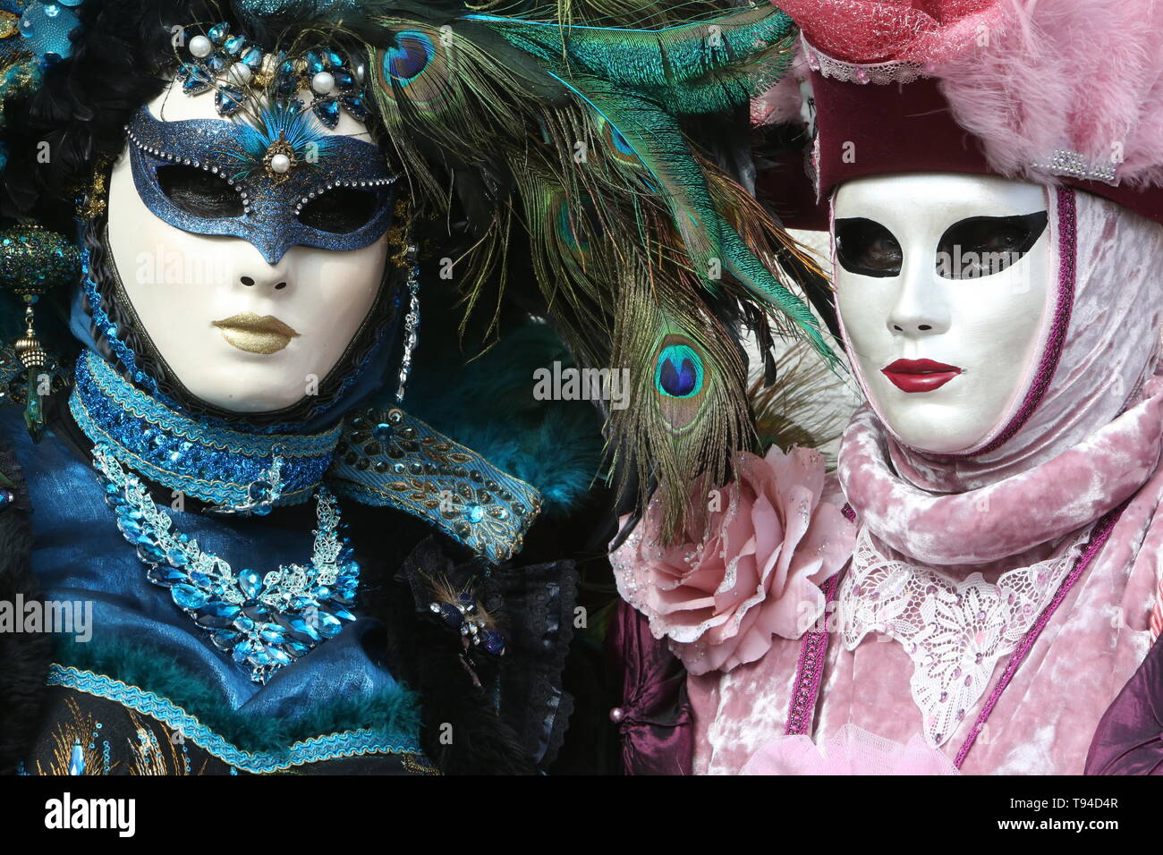 Masquse vénitiens: Dove ou molto. Carnaval Vénitien. Stockfoto
