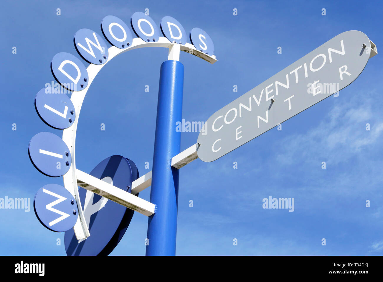 Beschilderungen für die Wildwood Convention Center in Wildwood, New Jersey, USA Stockfoto
