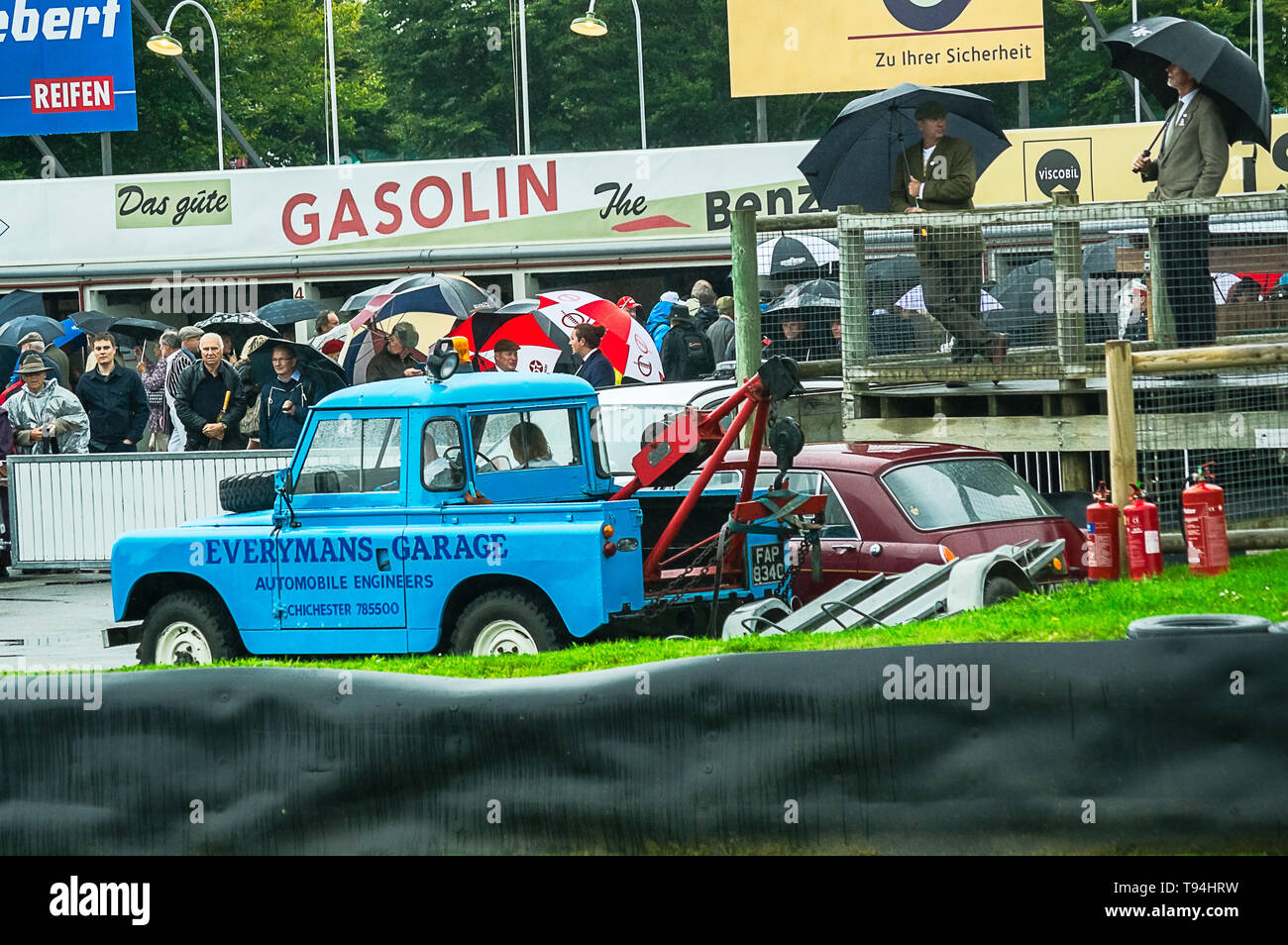 Der Grube, an einem regnerischen Tag, in Goodwood Revival 2017 Stockfoto