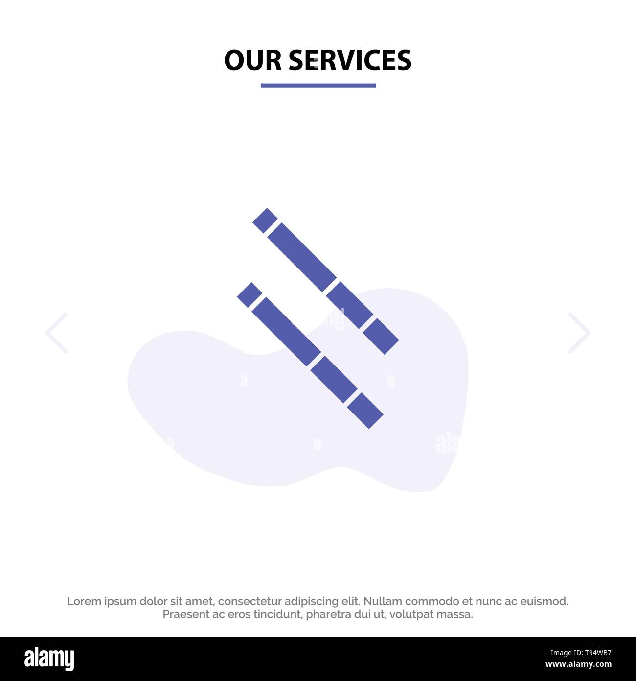 Unsere Dienstleistungen Bambus, Stick Solid Glyph Icon Web Karte Vorlage Stock Vektor