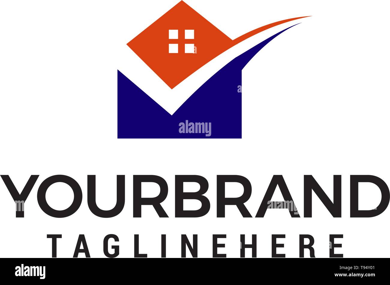 Mail Haus Logo Design Konzept Vorlage Vektor Stock Vektor