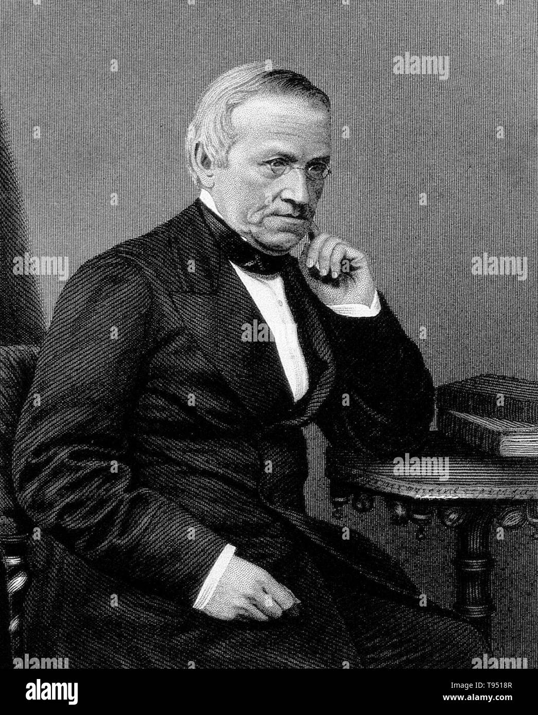 Sir Charles Wheatstone'schen. Kupferstich von W. H. Mote, 1867. Charles Wheatstone (1802-1875) war ein englischer Wissenschaftler und Erfinder vieler wissenschaftlicher Durchbrüche der viktorianischen Ära, einschließlich der Englischen Concertina, das stereoskop (ein Gerät für die Darstellung von dreidimensionalen Aufnahmen) und der Playfair Chiffre (eine Verschlüsselung Technik). Aber Wheatstone ist am besten für seine Beiträge in der Entwicklung der Wheatstone-brücke bekannt, die ursprünglich von Samuel Hunter Christie, die verwendet wird, um eine unbekannte elektrische Widerstand zu messen erfunden, und als wichtige Figur in der Entwicklung der Telegrafie. Stockfoto