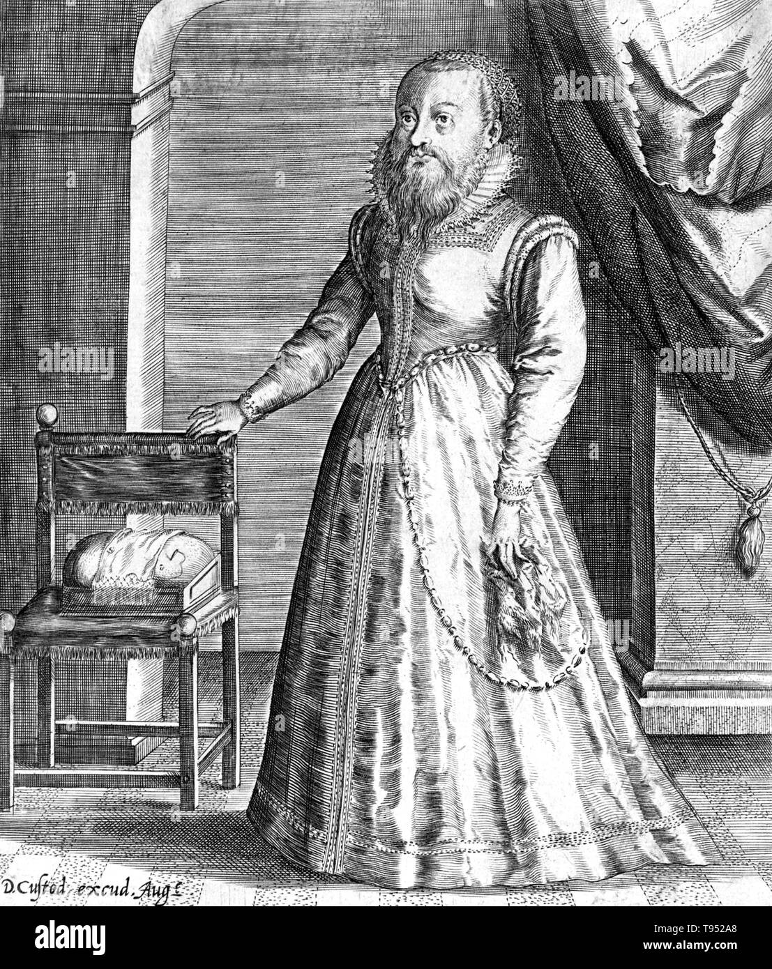 Helena Antonia Galeckha Lüttich (1550-1595) war ein bärtiger Frauen Gericht Zwerg von Maria von Österreich, Kaiserin des Heiligen Römischen Reiches und war ein Liebling von Margarete von Österreich, Königin von Spanien, und auch eine Hofdame für Bodensee von Österreich. Eine relativ kleine Anzahl von Frauen, die in der Lage sind, zu wachsen genug Gesichtsbehaarung einen ausgeprägten Bart zu haben. In einigen Fällen, weiblicher Bartwuchs ist das Ergebnis ein hormonelles Ungleichgewicht (in der Regel androgen Selbstbeteiligung), oder eine seltene genetische Erkrankung bekannt als hypertrichose. Stockfoto