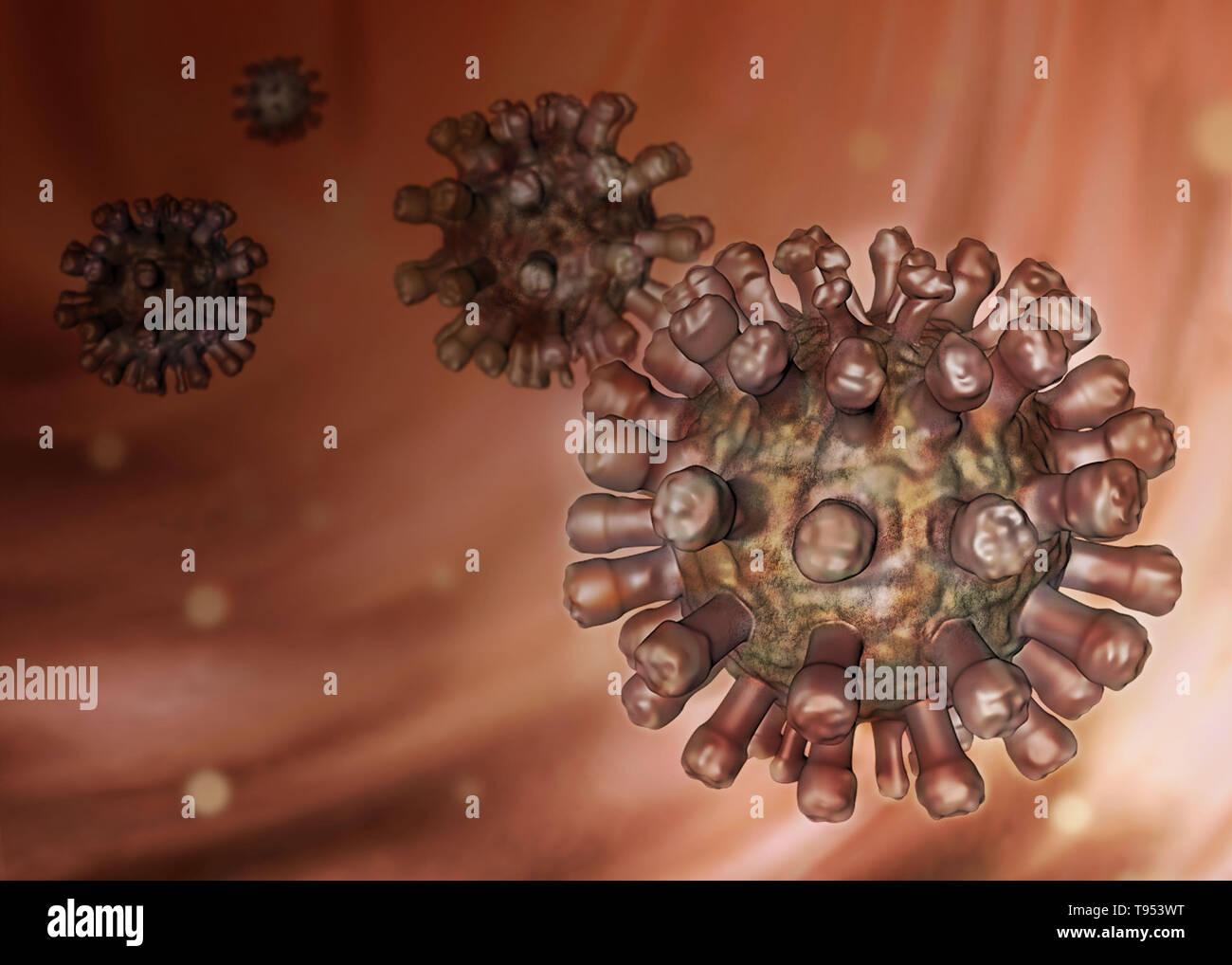 Abbildung: Röteln Virus, das auch als Röteln bekannt. Stockfoto