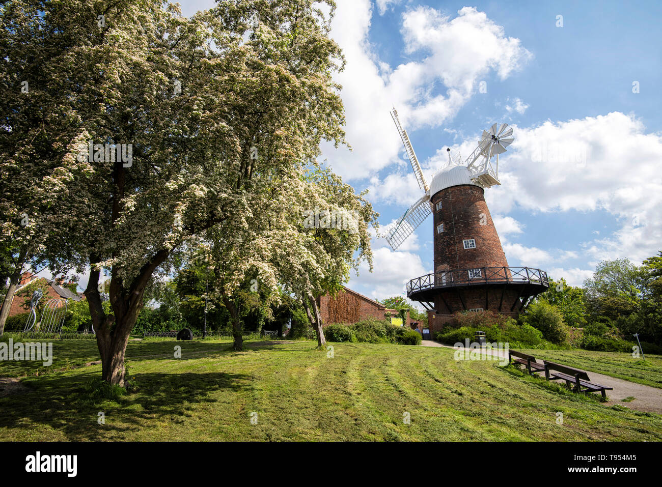 Grünen Windmühle und Science Center in Sneinton, Nottingham, Nottinghamshire England Großbritannien Stockfoto