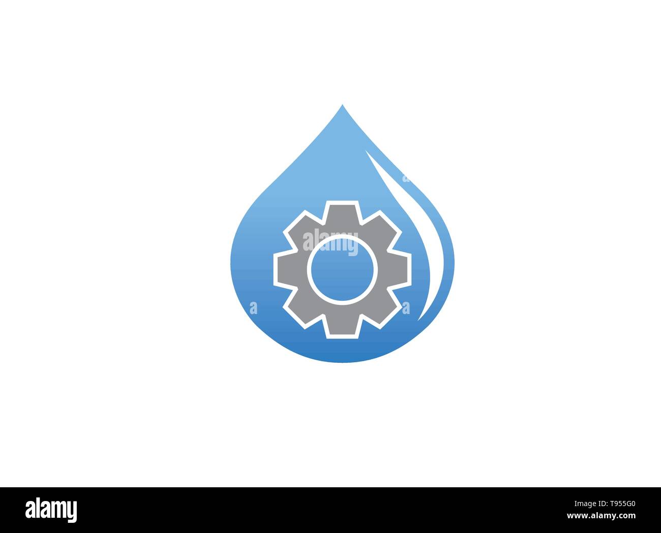 Ritzel in einem Tropfen Wasser für Logo Design Stock Vektor