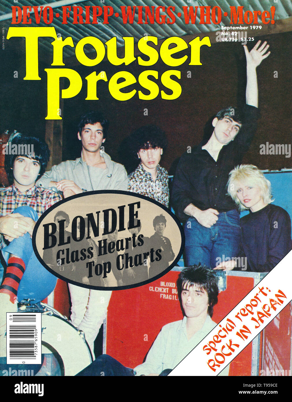 Abdeckung an der Vorderseite von Hosenbügler Magazin für September 1979 mit Blondie. Stockfoto