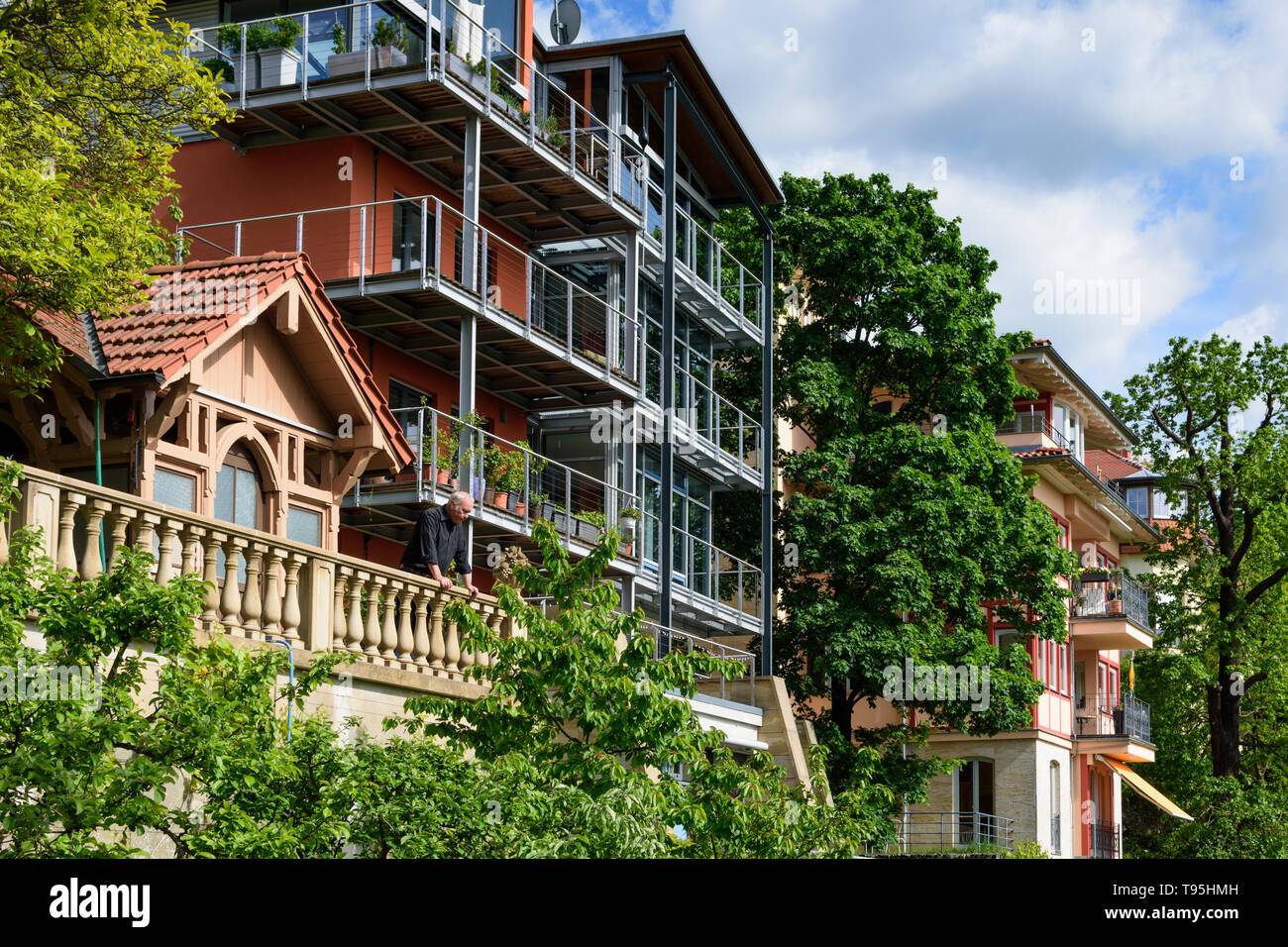 Dresden: Villa Altes und Neues in Loschwitz Loschwitz, Weißer Hirsch, Sachsen, Sachsen, Deutschland Stockfoto