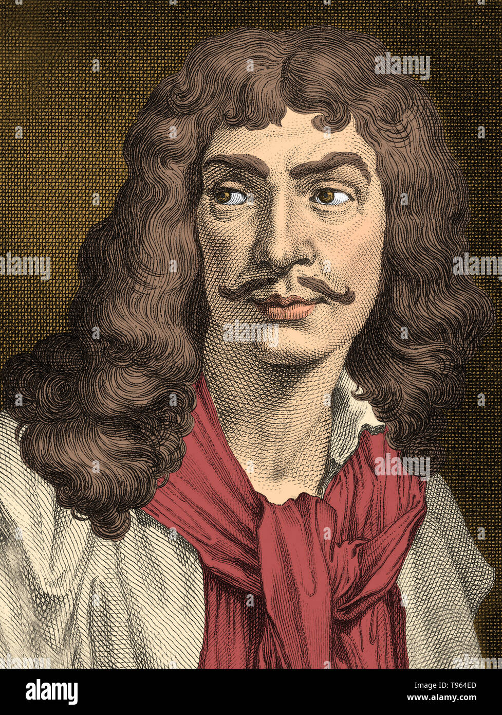 Jean-Baptiste Poquelin, bekannt unter seinem Künstlernamen Molière (Januar - Februar 15,1622 17,1673) war ein französischer Dramatiker und Schauspieler, der als einer der größten Meister der Komödie in der westlichen Literatur. In einer wohlhabenden Familie geboren und am Collège de Clermont (heute Lycée Louis-le-Grand) studierte, war er gut geeignet, ein Leben im Theater zu beginnen. Stockfoto