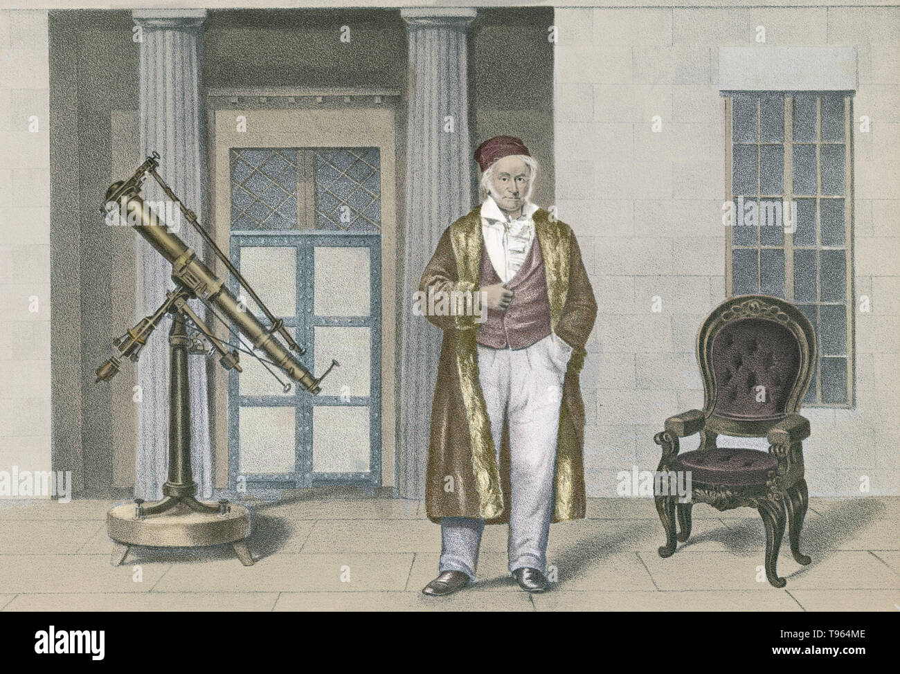Johann Carl Friedrich Gauß (30. April 1777 bis 23. Februar 1855) war ein deutscher Mathematiker, der sich in vielen Bereichen, einschließlich der Zahlentheorie, Algebra, Statistik, Analyse, Differentialgeometrie, Geodäsie, Geophysik, Mechanik, Elektrostatik, Astronomie, matrix Theorie, und Optik beigetragen. Stockfoto