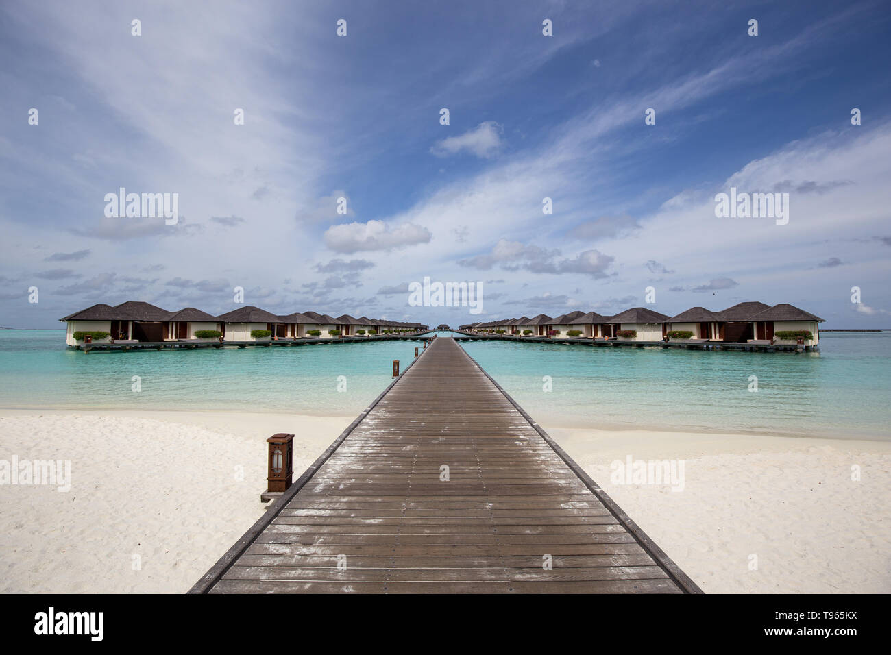 Malediven Paradise Island Resort Villas Stockfoto