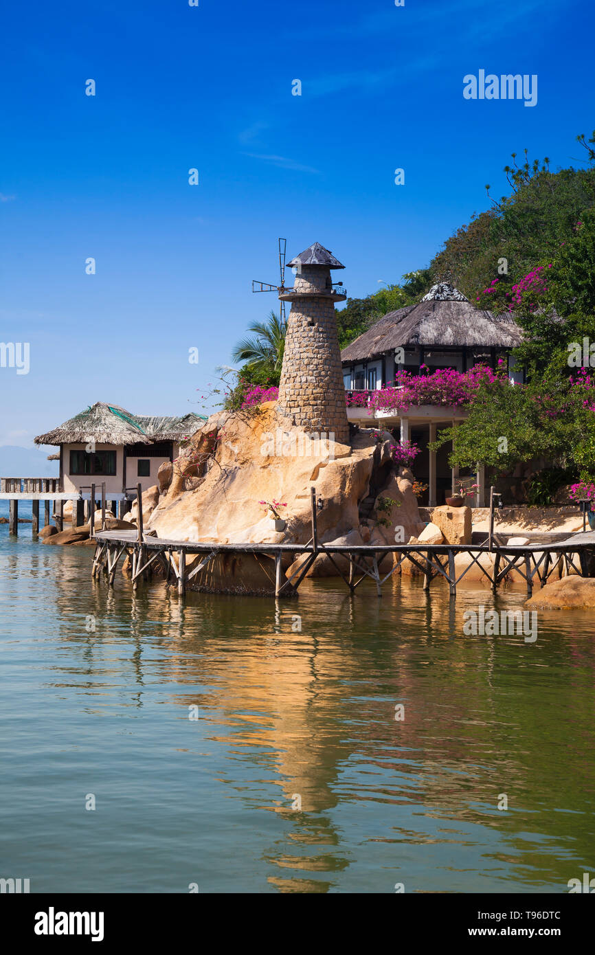 Kleine Bungalowanlage Ngoc Suong, in Cam Ranh Bay, South China Sea, Nha Trang, Vietnam, Asien Stockfoto