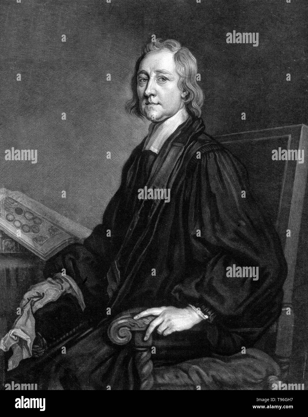 Thomas Burnett (1635 - 27. September 1715) war ein englischer Theologe und Schriftsteller auf kosmogonie. Sein bekanntestes Werk ist seine Telluris Theoria Sacra, oder Heiligen Theorie der Erde. Der erste Teil wurde 1681 in Lateinamerika veröffentlicht, 1684 in englischer Übersetzung; der zweite Teil erschien im Jahr 1689 (1690, in Englisch). Es war eine spekulative Kosmogonie, in denen Burnett eine hohle Erde mit das meiste Wasser nach innen, bis die Sintflut, zu welcher Zeit Berge und Ozeane vorgeschlagen. Stockfoto