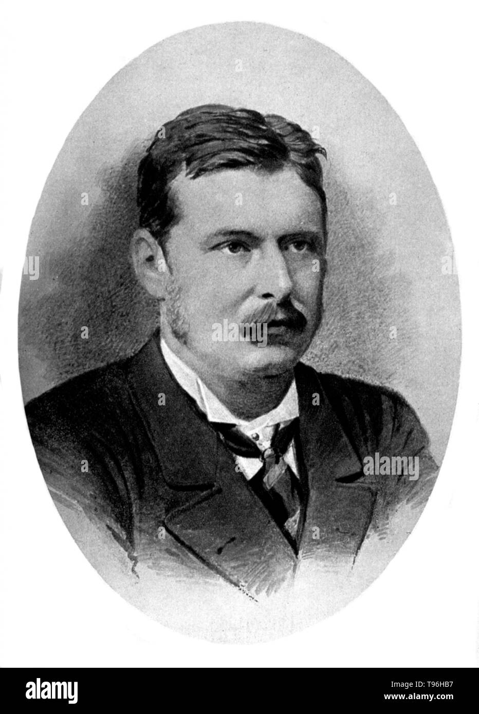Patrick Manson (Oktober 3, 1844 - 9. April 1922) war ein schottischer Arzt, Parasitologie und Gründer der tropische Medizin (befasst sich mit gesundheitlichen Problemen, die auftreten, mehr verbreitet sind, oder mehr als schwierig erweisen, das in tropischen und subtropischen Regionen zu kontrollieren). Er verbrachte seine frühe Jahre mit der Erforschung Filaria (Worm, die elephantiasis) aus Blut von Patienten berücksichtigt. Stockfoto