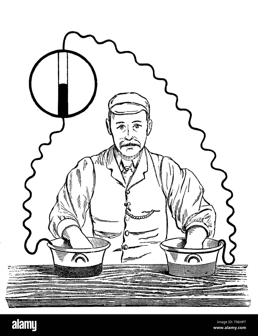 Von Augustus D. Waller, Eröffnungsrede auf der elektromotorischen Eigenschaften des menschlichen Herzens. Augustus Desiré Waller (18. Juli 1856 - 11. März 1922) war ein britischer Physiologe. Er studierte Medizin an der Universität Aberdeen, wo er im Jahre 1878 qualifizierte und erhielt seinen Doktortitel im Jahre 1881. 1884 wurde er Dozent für Physiologie an der St Mary's Hospital. Im Jahr 1887 verwendete er eine Kapillare Elektrometer, die ersten menschlichen EKG aufzeichnen. Stockfoto