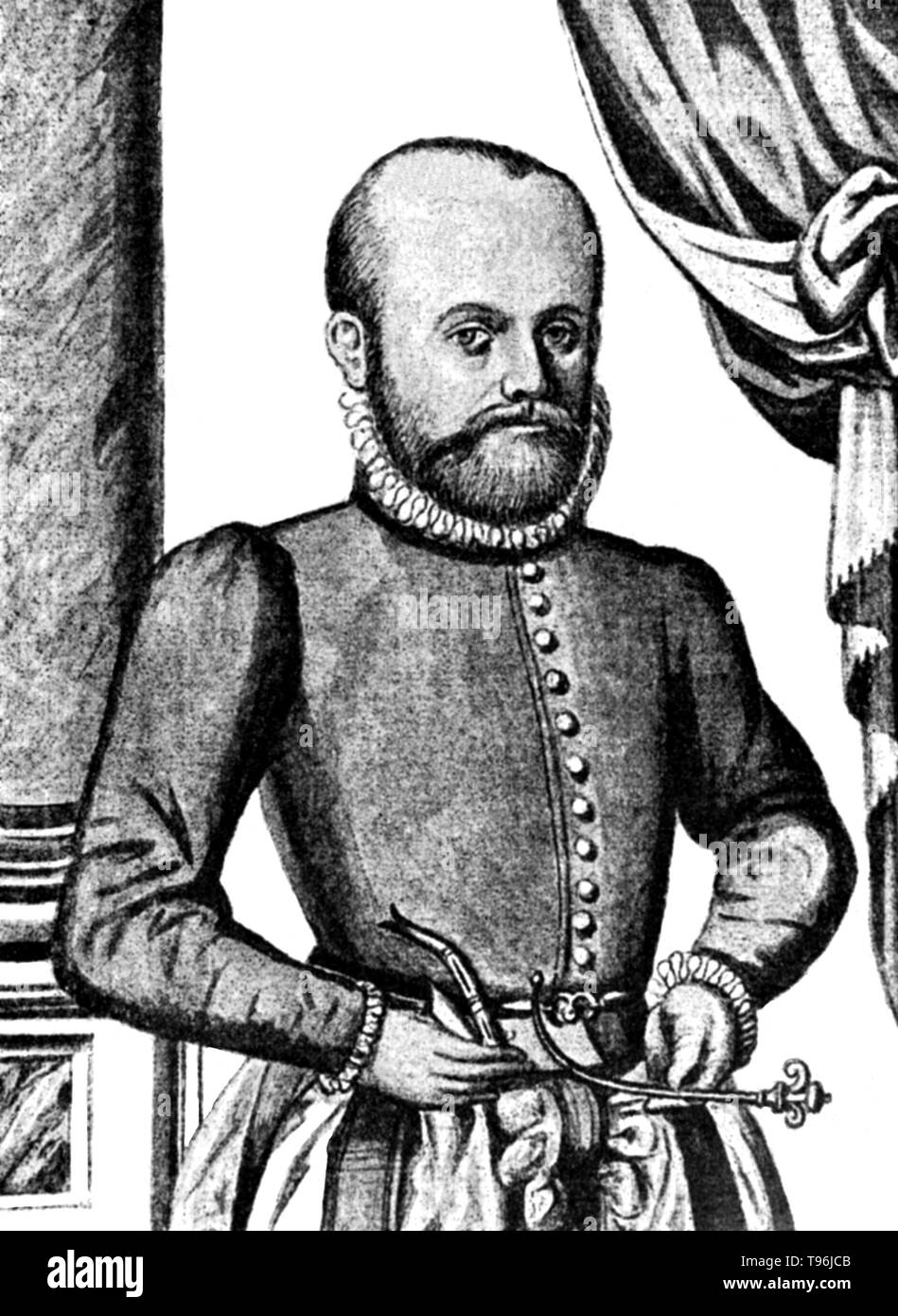 Georg Bartisch (1535-1607) war ein deutscher Arzt. Er begann seine medizinische Laufbahn im Alter von dreizehn Jahren als Lehrling zu einem Friseur Chirurg, und einen erheblichen Teil seines Lebens Bartisch war eine ambulante Operateur. 1588 wurde Gericht Augenarzt zum Herzog August I. von Sachsen. Obwohl nicht akademisch ausgebildeten, er war ein hoch qualifizierte Praktiker der okulären Medizin und Chirurgie betrachtet. Stockfoto
