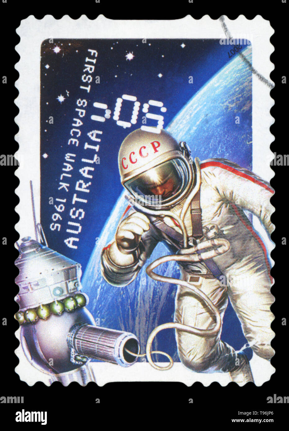 Australien - ca. 2007: eine stornierte Briefmarke aus Australien, 50 Jahre im Raum, in 2007. Stockfoto