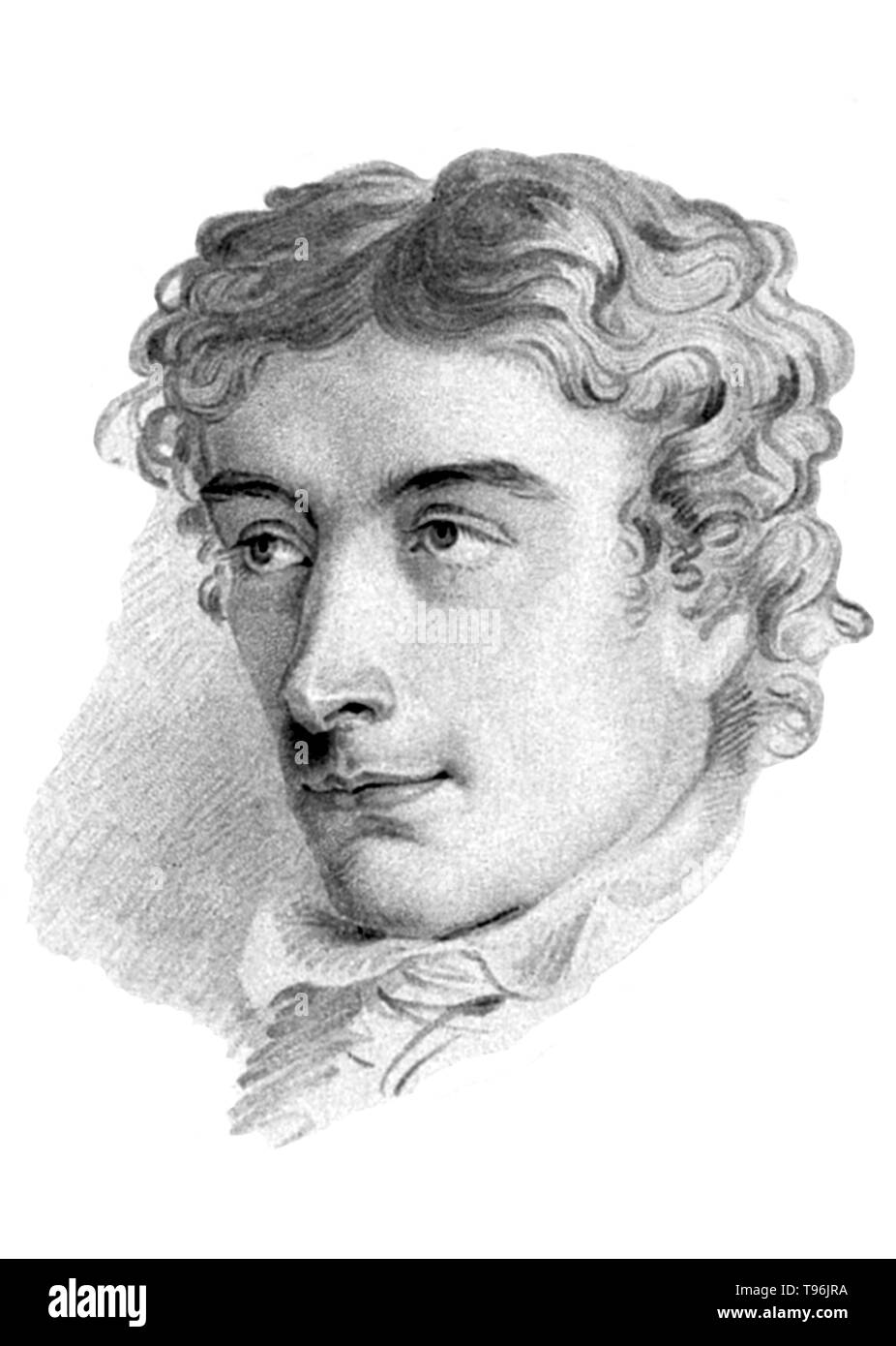 John Keats (31. Oktober 1795 - 23. Februar 1821) war ein englischer Dichter der Romantik. Er war einer der wichtigsten Figuren der zweiten Generation der romantischen Dichter, zusammen mit Lord Byron und Percy Bysshe Shelley, trotz seiner Werke, die in der Publikation nur für vier Jahre vor seinem Tod von der Tuberkulose im Alter von 25 Jahren. Stockfoto