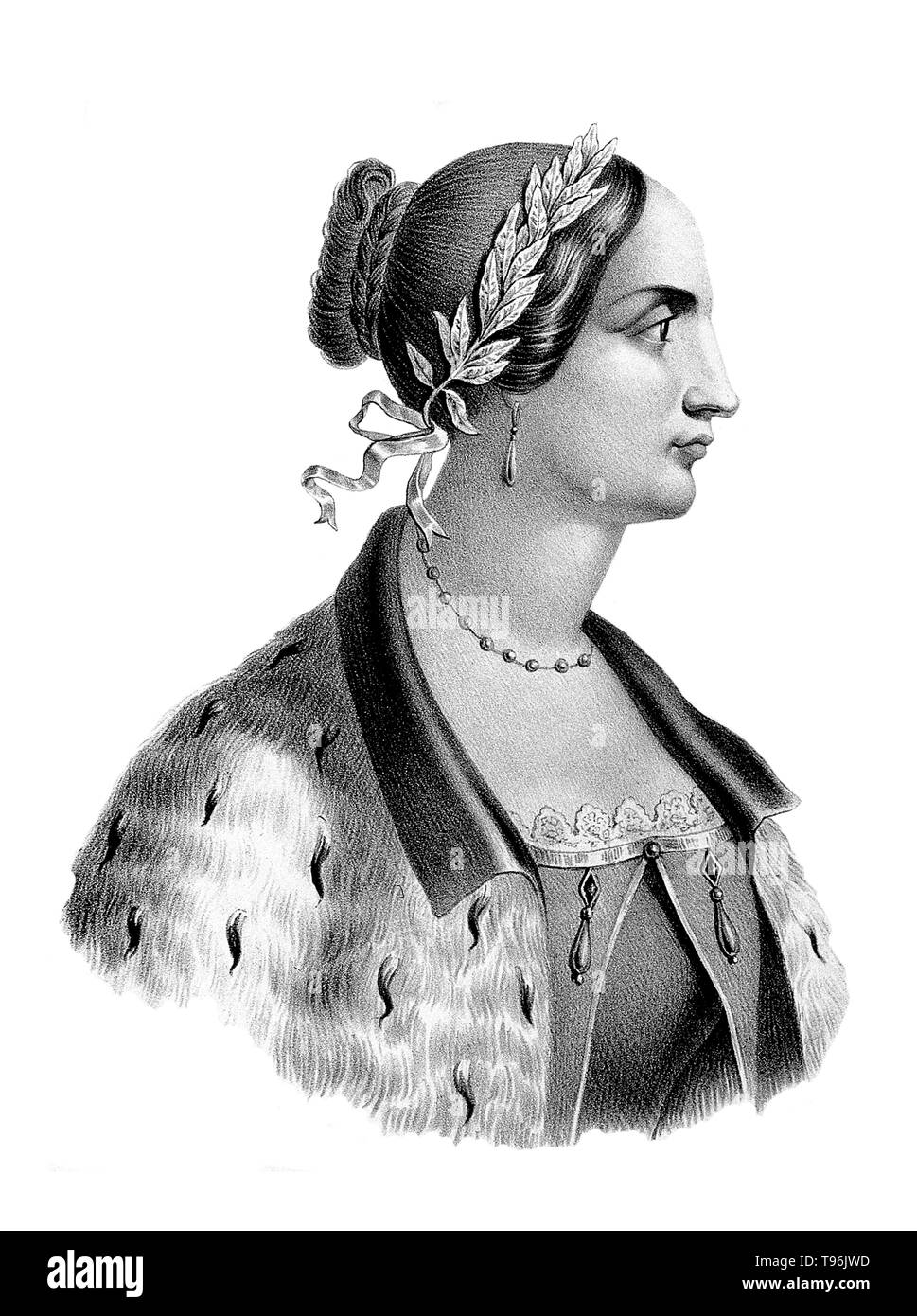 Laura Maria Caterina Bassi (Oktober 1711 - Februar 20, 1778) war ein italienischer Physiker und akademischen. Sie erhielt einen Doktortitel in Philosophie an der Universität Bologna im Mai 1732. Sie war die erste Frau, die eine Professur für Physik an der Universität zu erwerben. Sie ist die erste Frau, die in der Welt einen Lehrstuhl in einem wissenschaftlichen Bereich der Studien ernannt zu werden anerkannt. Stockfoto