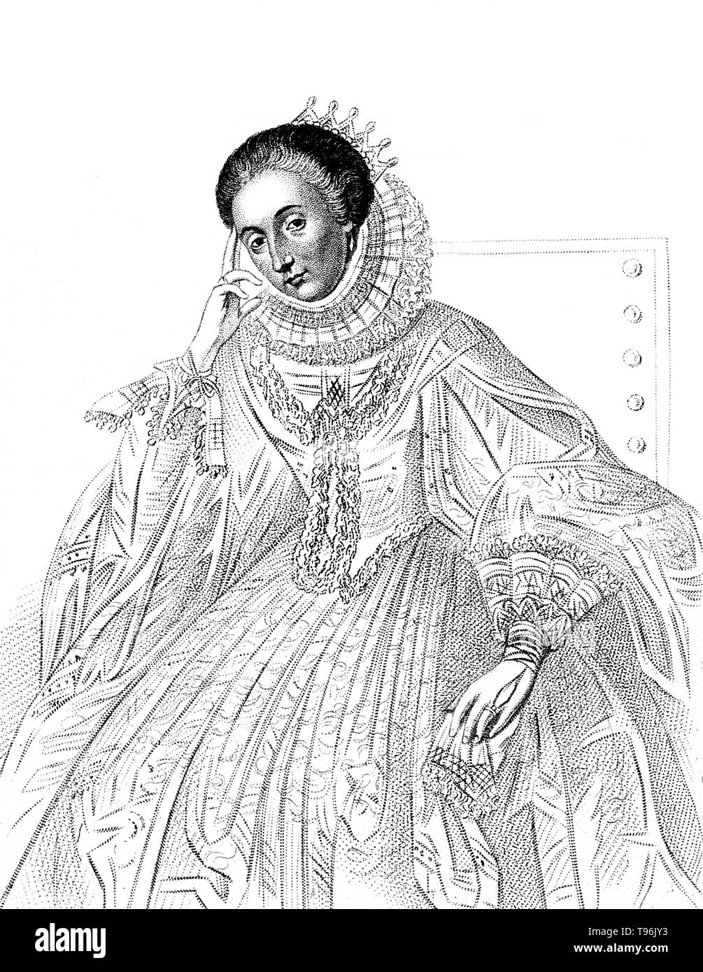 Mary Herbert, Gräfin von Pembroke (27. Oktober 1561 - 25. September 1621) war einer der ersten englischen Frauen einen bedeutenden Ruf für ihre Gedichte und literarische Schirmherrschaft zu erreichen. Im Alter von 39, sie war mit ihrem Bruder Philip Sidney, Edmund Spenser aufgeführt, und William Shakespeare, als eine der wichtigsten Autorinnen ihrer Zeit. Stockfoto