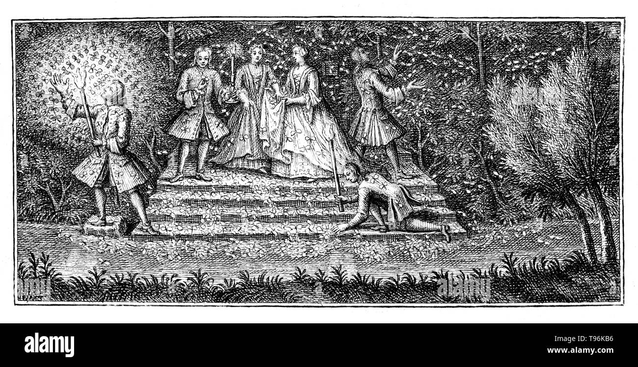 Vignette auf Seite 1 der Memoiren pour servir à l'histoire des Insectes. René Antoine Ferchault de Réaumur (Februar 28, 1683 - Oktober 17, 1757) war ein französischer Wissenschaftler, der in vielen verschiedenen Bereichen, insbesondere der Untersuchung von Insekten beigetragen. Im Jahre 1699 studierte er Bürgerliches Recht und Mathematik. Im Jahre 1703 ging er nach Paris, wo er das Studium der Mathematik und Physik fort, und im Jahre 1708 gewählt wurde, im Alter von 24 Jahren, ein Mitglied der Académie des Sciences. Stockfoto