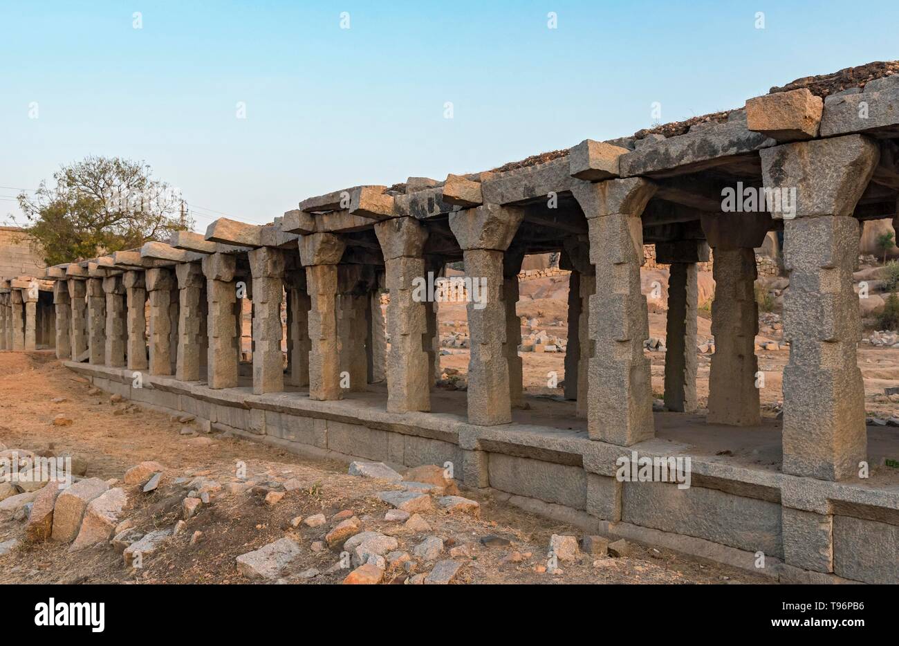 Krishna Basar, Ruinen, Hampi, Indien Stockfoto