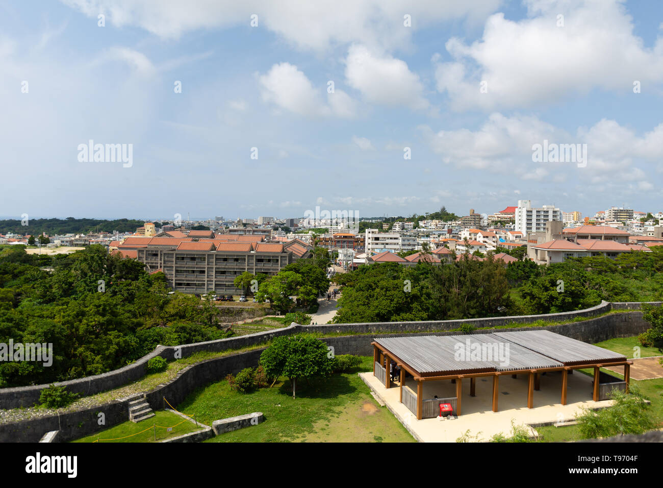 Stadt Naha, Okinawa, Japan Innenstadt tagsüber. Stockfoto