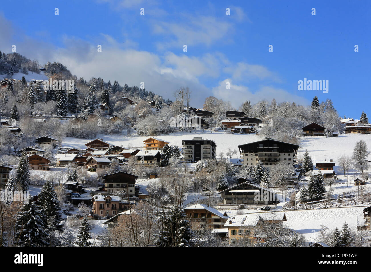 Saint-Gervais-les-Bains. Haute-Savoie. Frankreich. Stockfoto