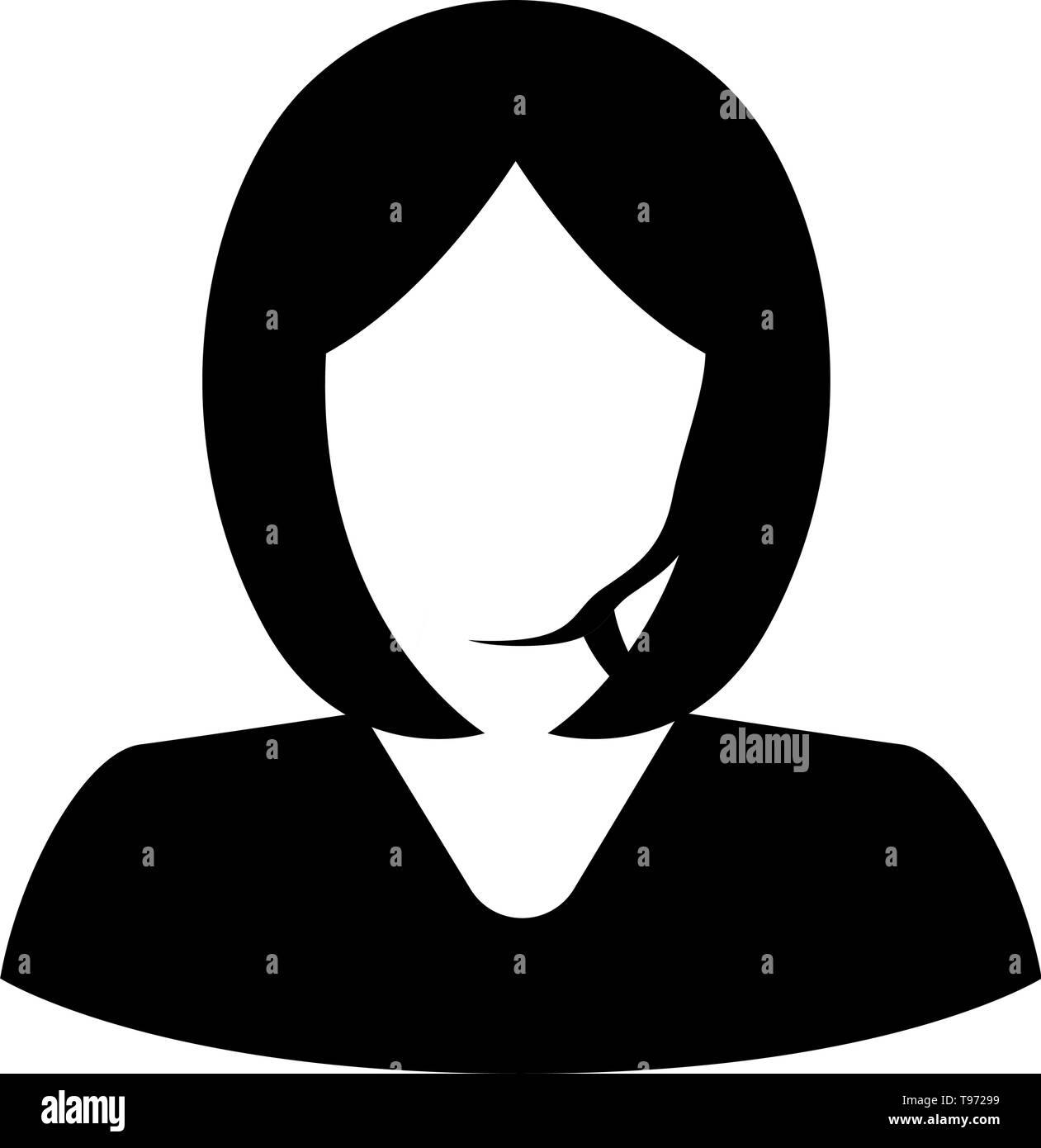 Isolierte Frauen kurze Haare avatar Symbol Stock Vektor