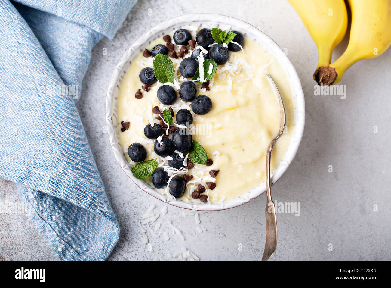 Banane schön Creme oder Smoothie Stockfoto