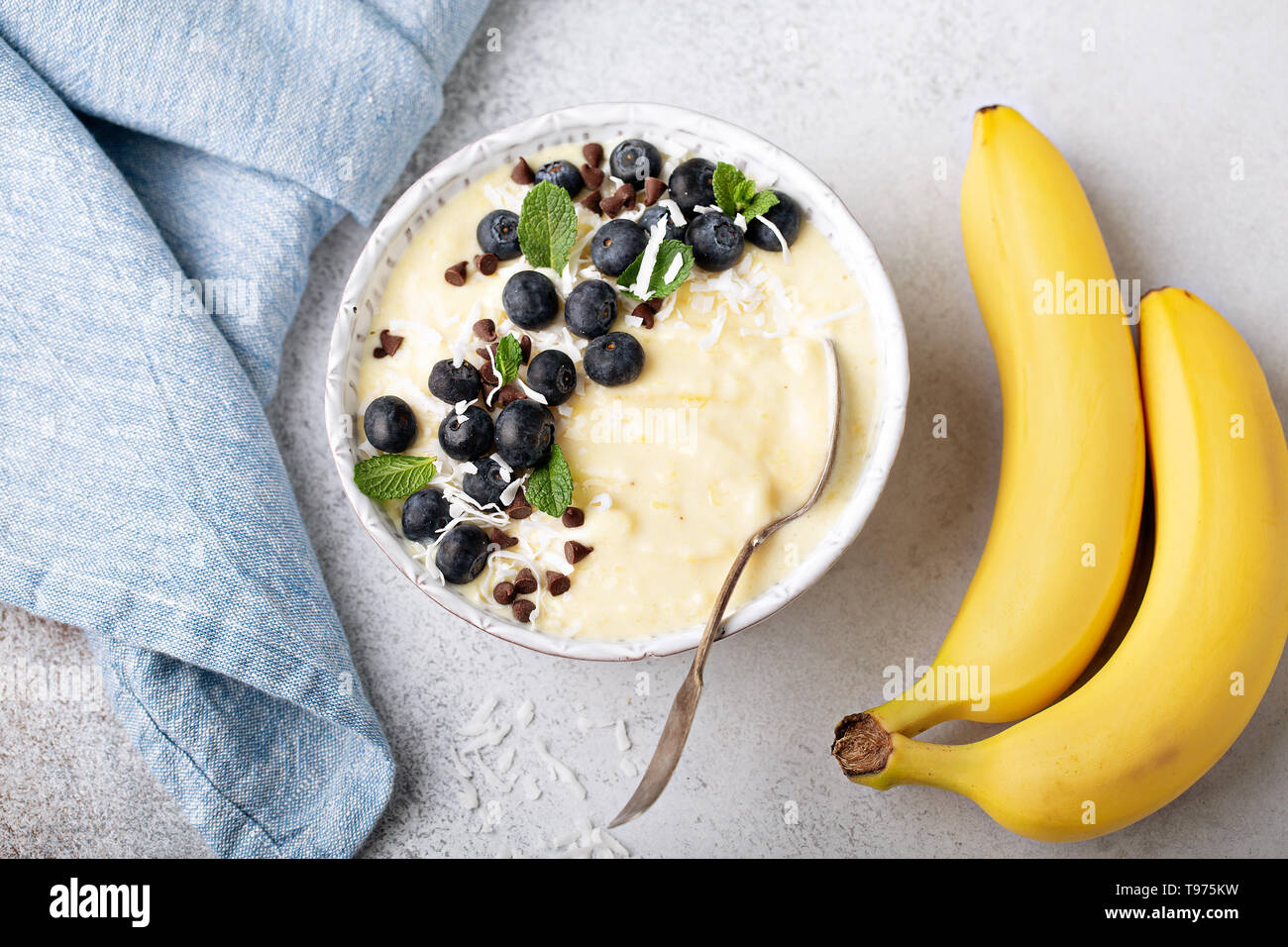 Banane schön Creme oder Smoothie Stockfoto