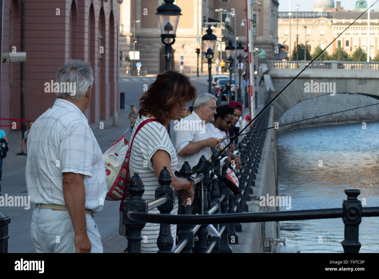 Angeln in Stockholm Stadt Stockfoto