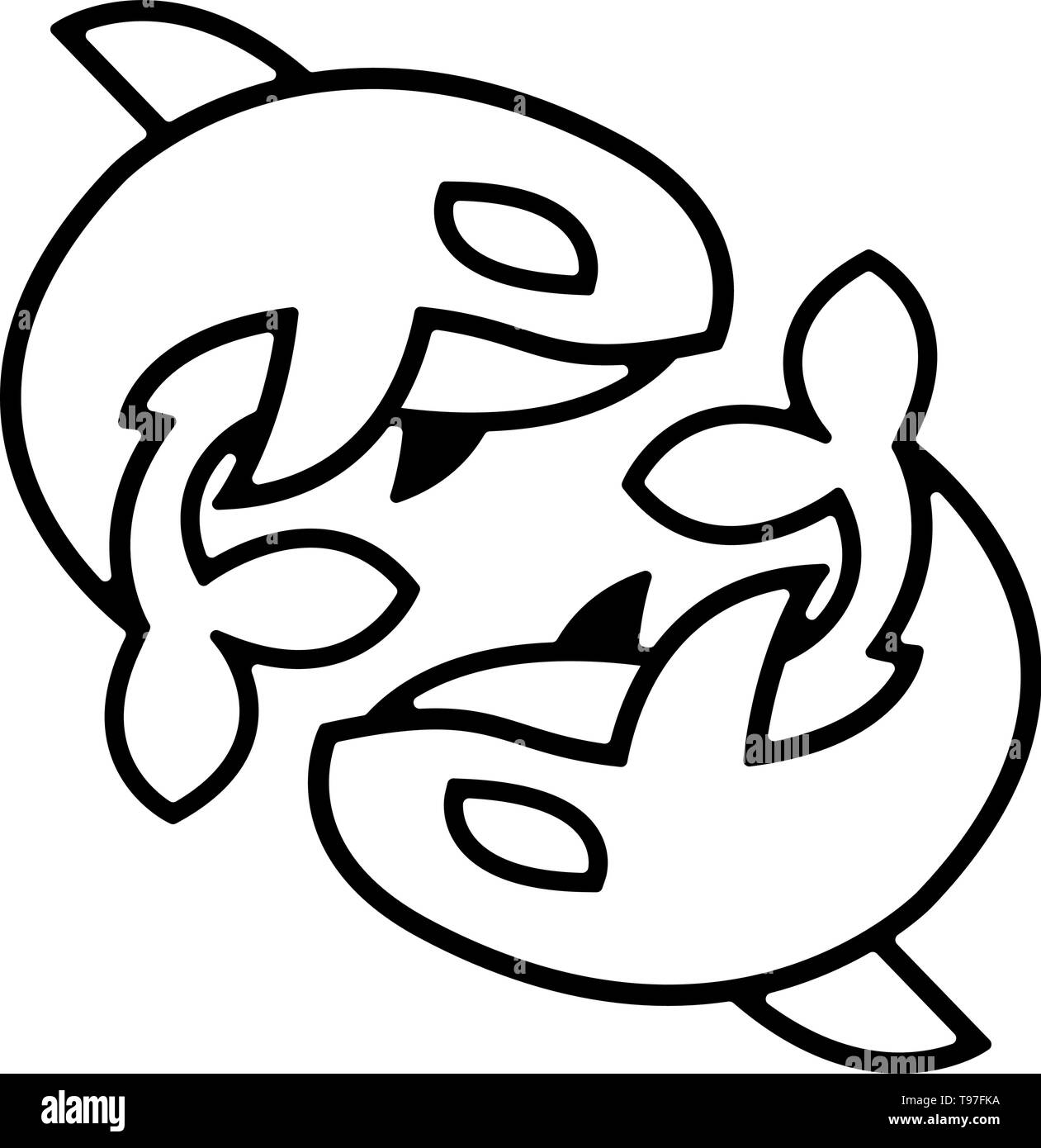 Killerwal Orca Abbildung Stock Vektor