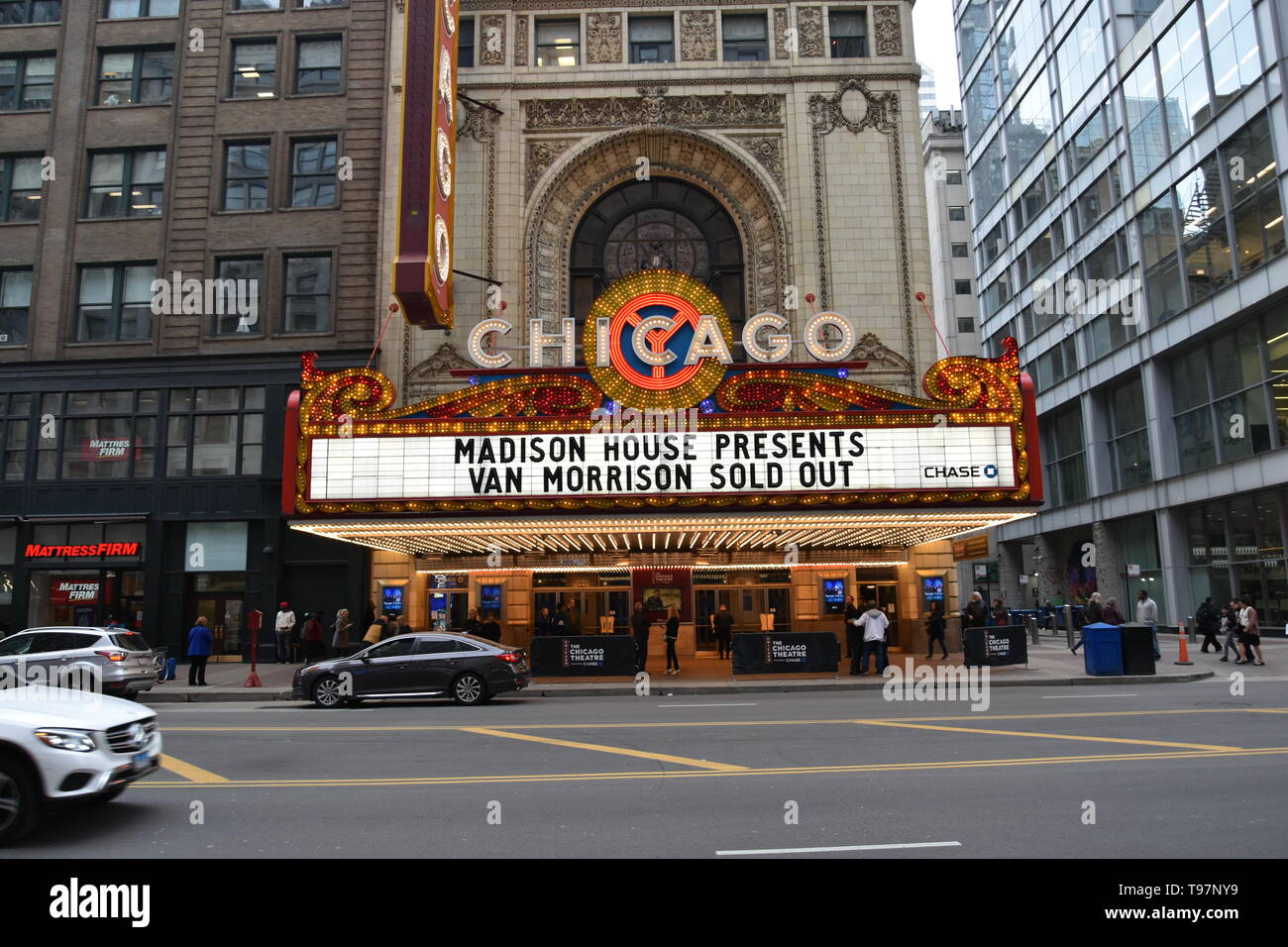 Die ikonischen Chicago Theater in der North State Street, Chicago, Illinois, USA Stockfoto