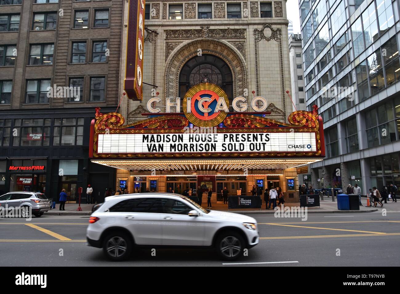Die ikonischen Chicago Theater in der North State Street, Chicago, Illinois, USA Stockfoto