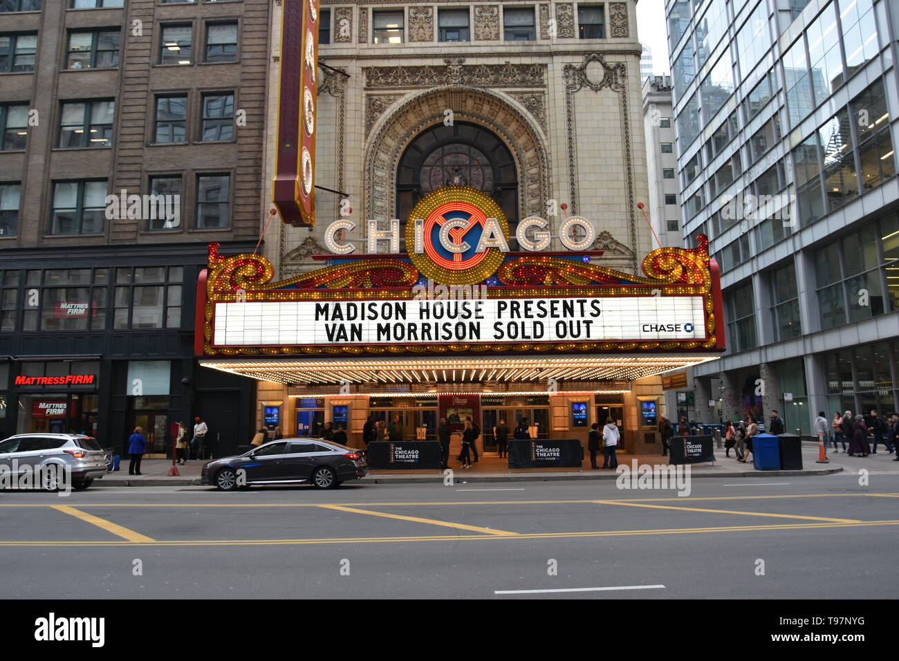 Die ikonischen Chicago Theater in der North State Street, Chicago, Illinois, USA Stockfoto