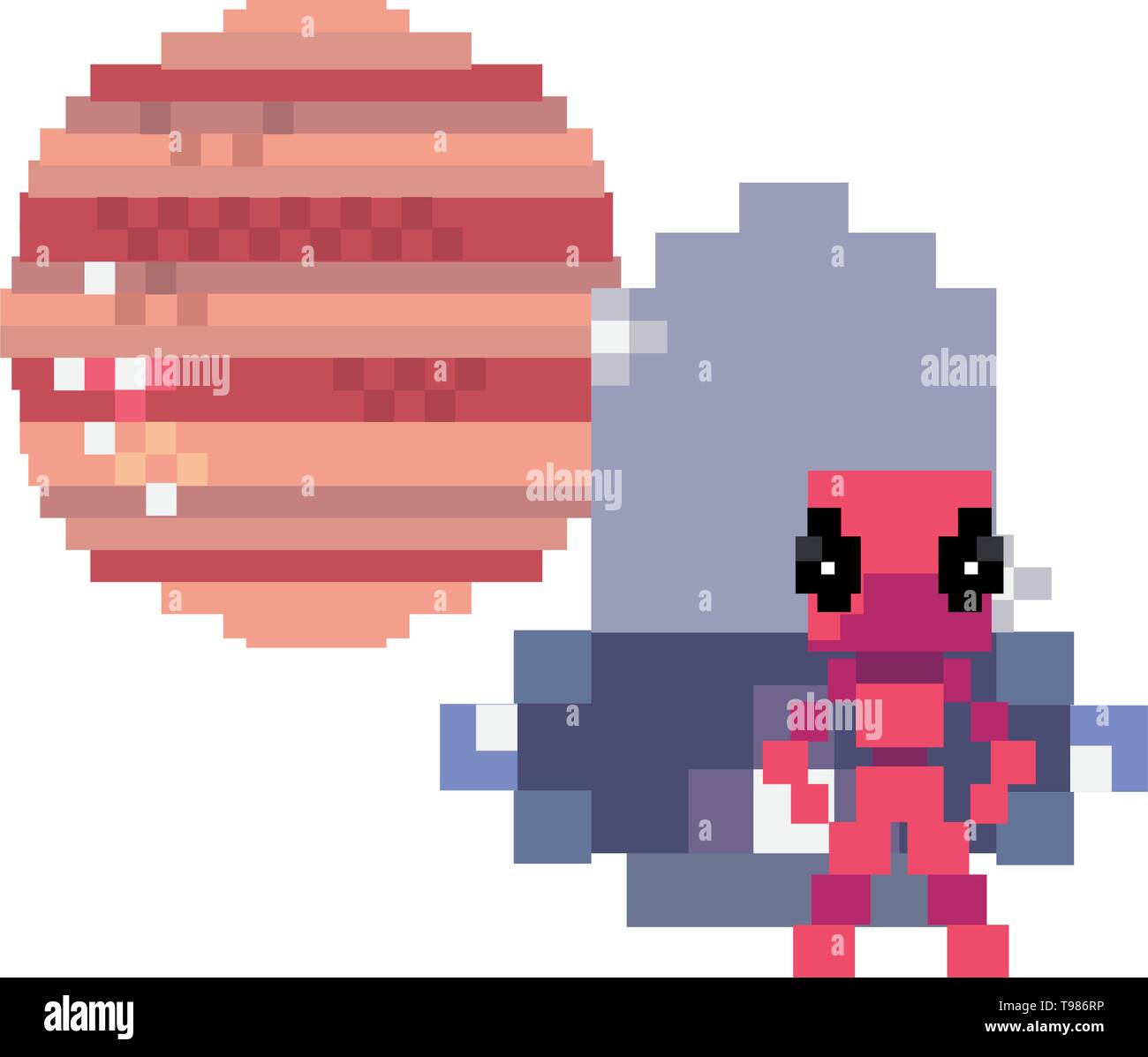 Invader ufo Platz pixel video game retro Vektor illustration Stock ...