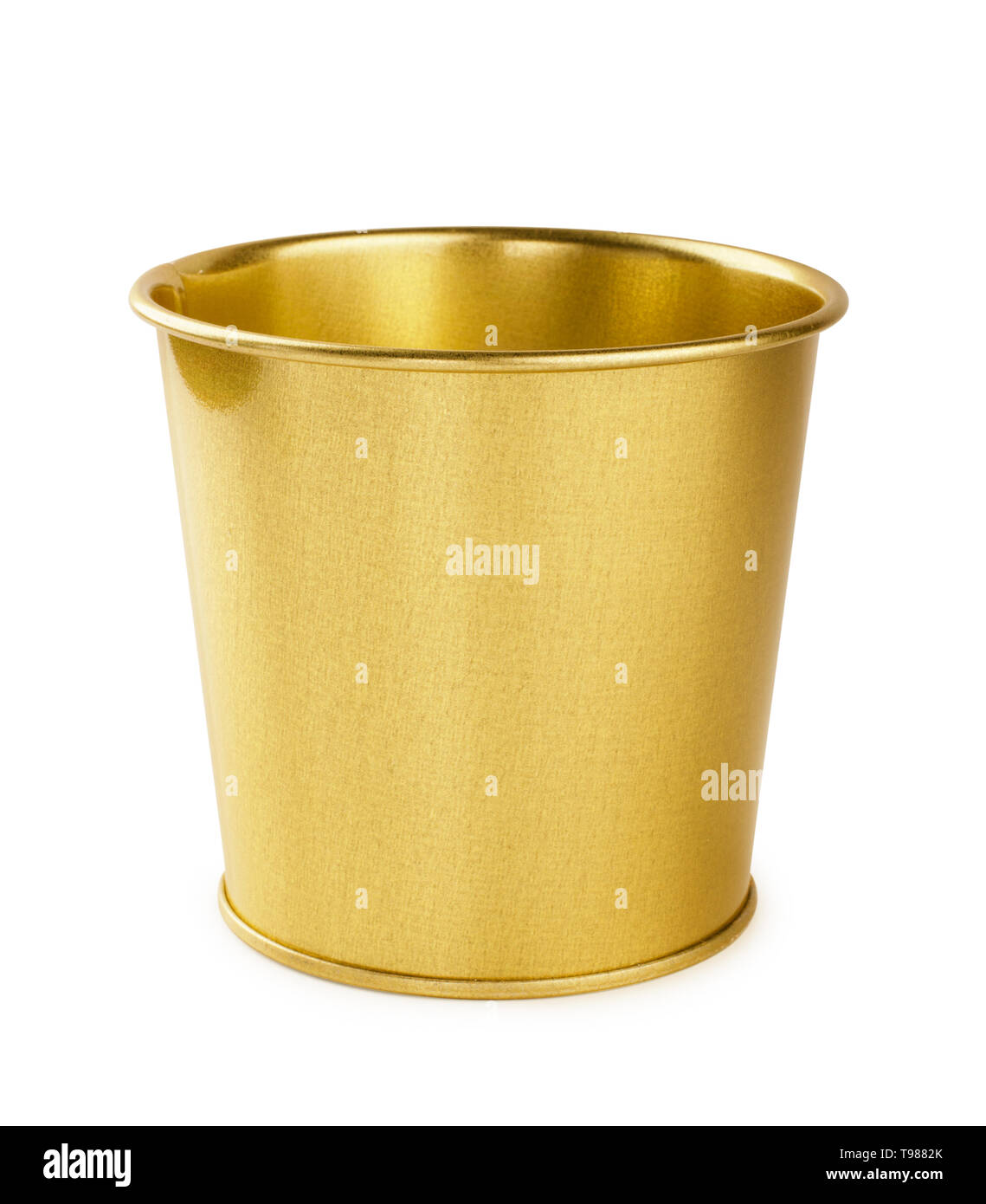 Metall vergoldet, goldene Schaufel auf weißem Hintergrund Stockfoto