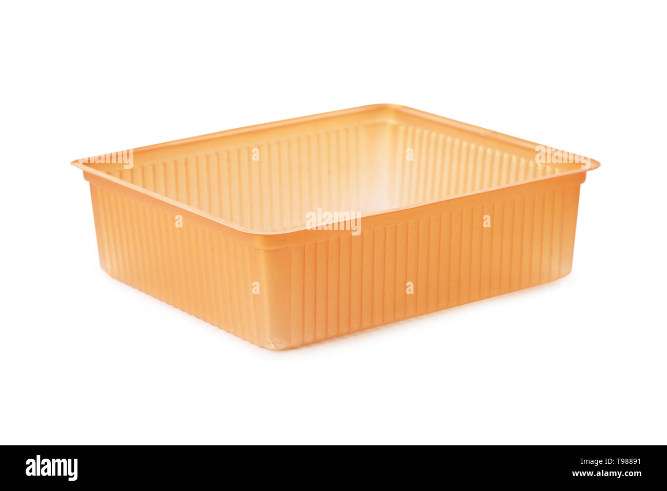 Kunststoff braun Food Box auf weißem Hintergrund Stockfoto