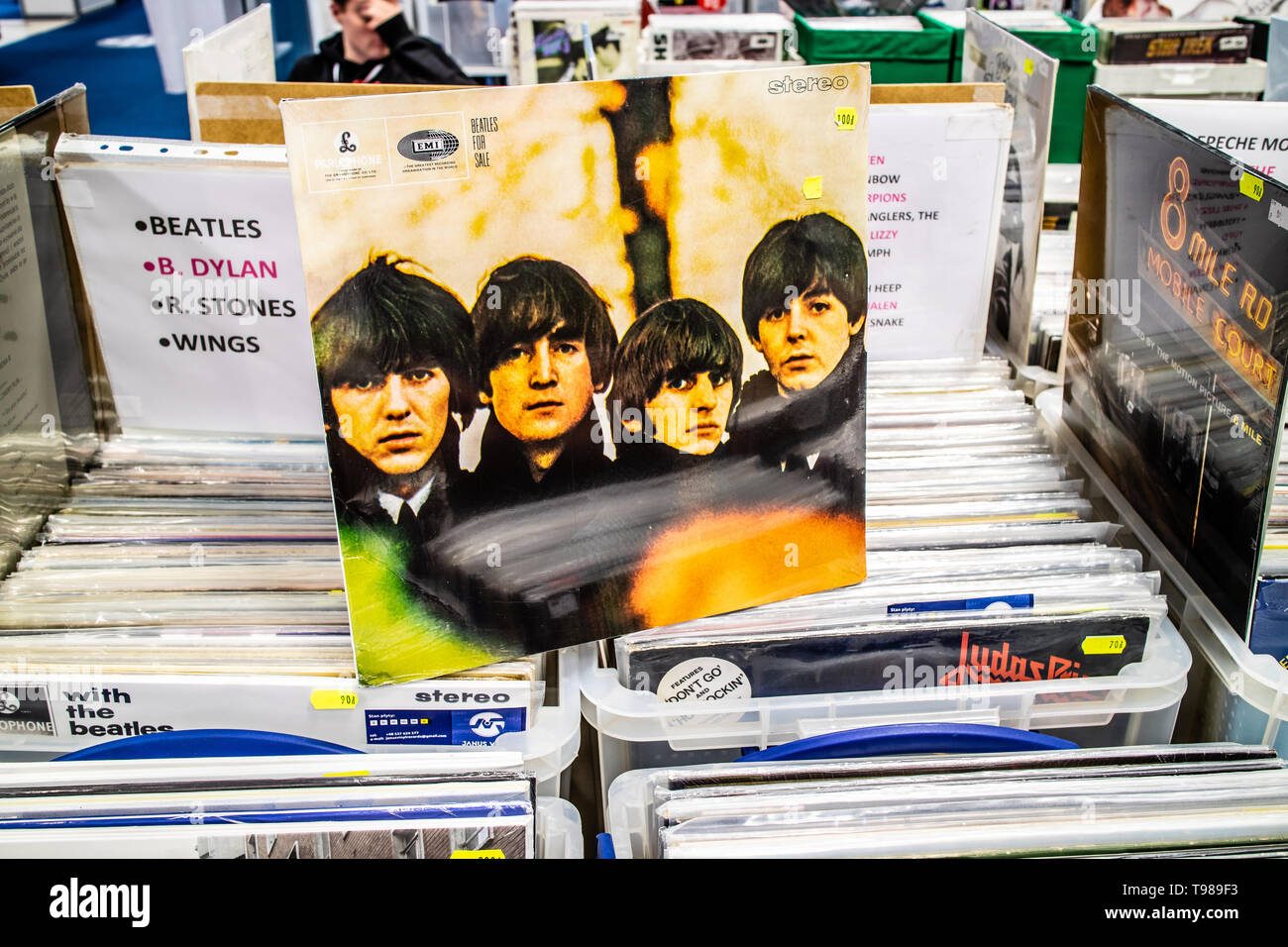 Corato, Polen, 11. Mai 2019 Die Beatles Vinyl Album auf Display für Verkauf, Vinyl, LP, Album, Rock, Deutsch Rock Band, Sammlung von Vinyls Stockfoto