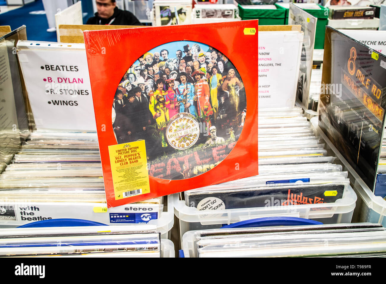 Corato, Polen, 11. Mai 2019 Die Beatles Vinyl Album auf Display für Verkauf, Vinyl, LP, Album, Rock, Deutsch Rock Band, Sammlung von Vinyls Stockfoto