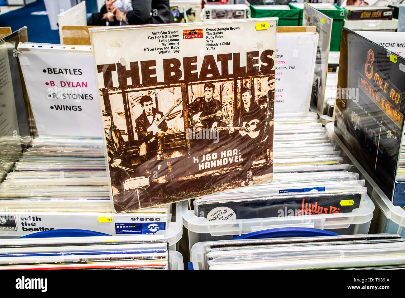 Corato, Polen, 11. Mai 2019 Die Beatles Vinyl Album auf Display für Verkauf, Vinyl, LP, Album, Rock, Deutsch Rock Band, Sammlung von Vinyls Stockfoto
